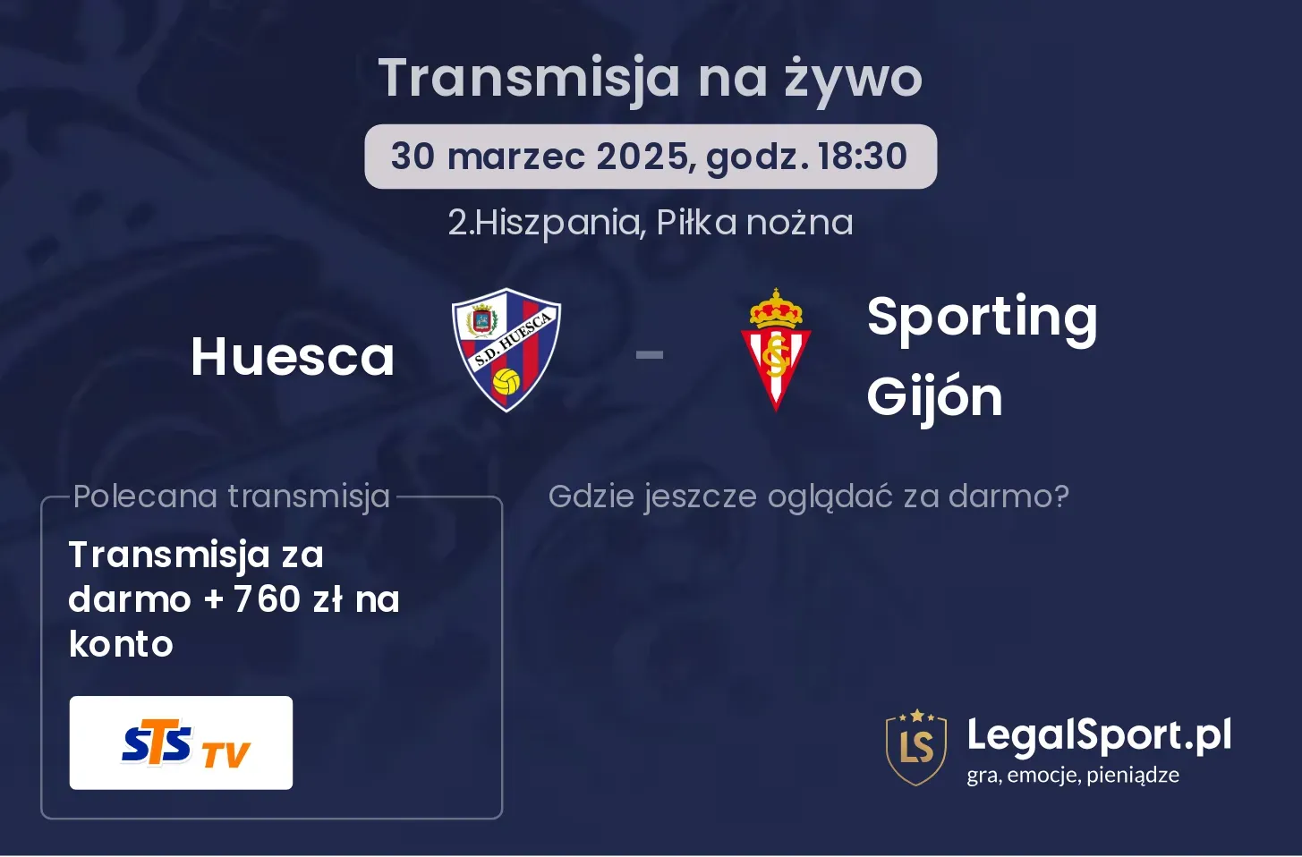 Huesca - Sporting Gijón gdzie oglądać?
