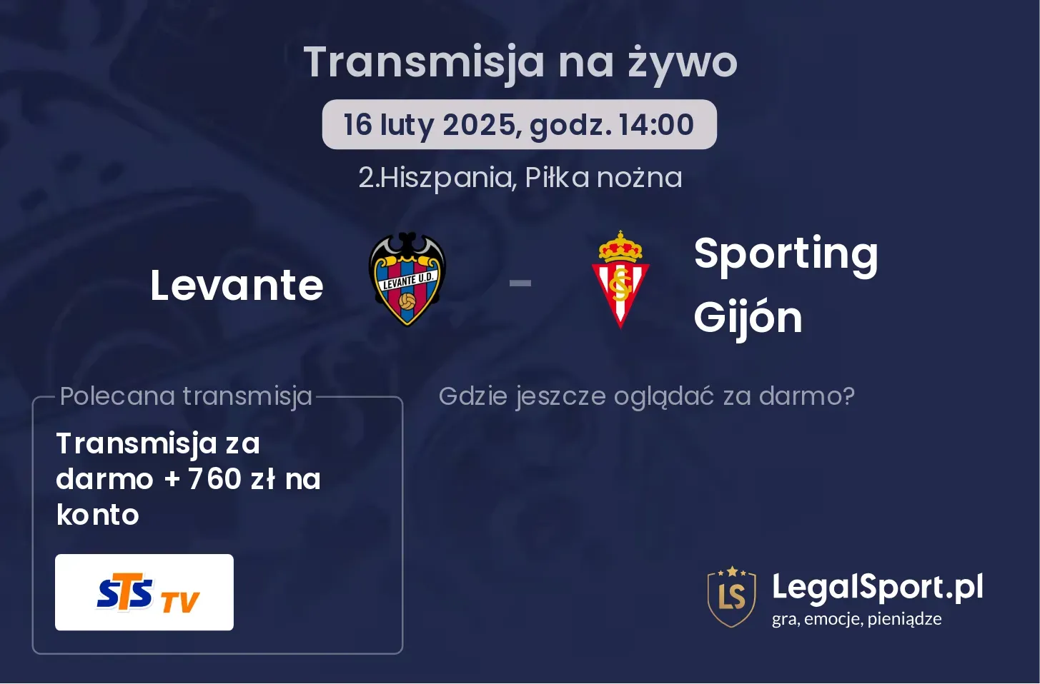 Levante - Sporting Gijón gdzie oglądać transmisję?
