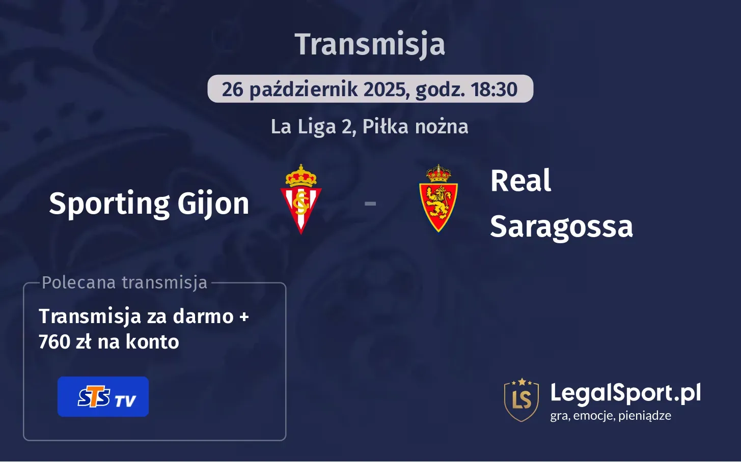 Sporting Gijon - Real Saragossa gdzie oglądać?