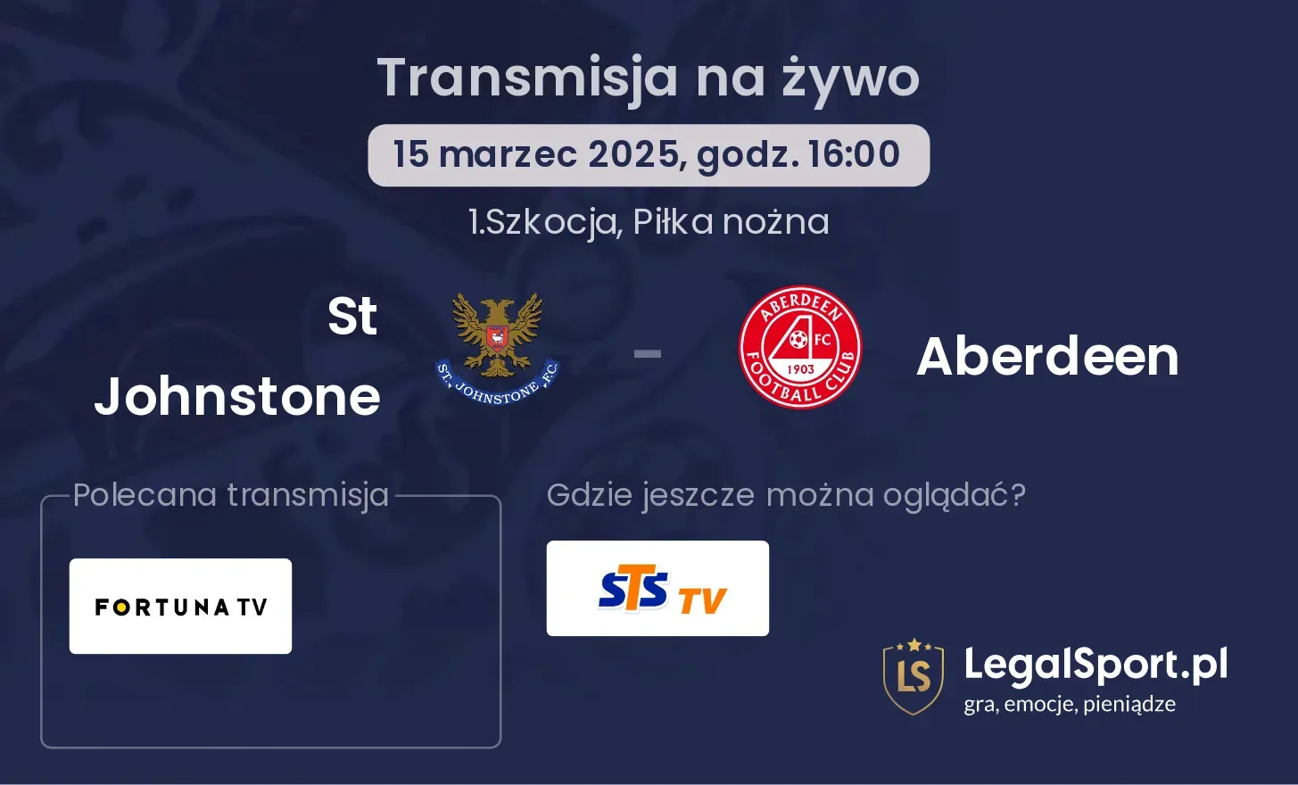 St Johnstone - Aberdeen gdzie oglądać?