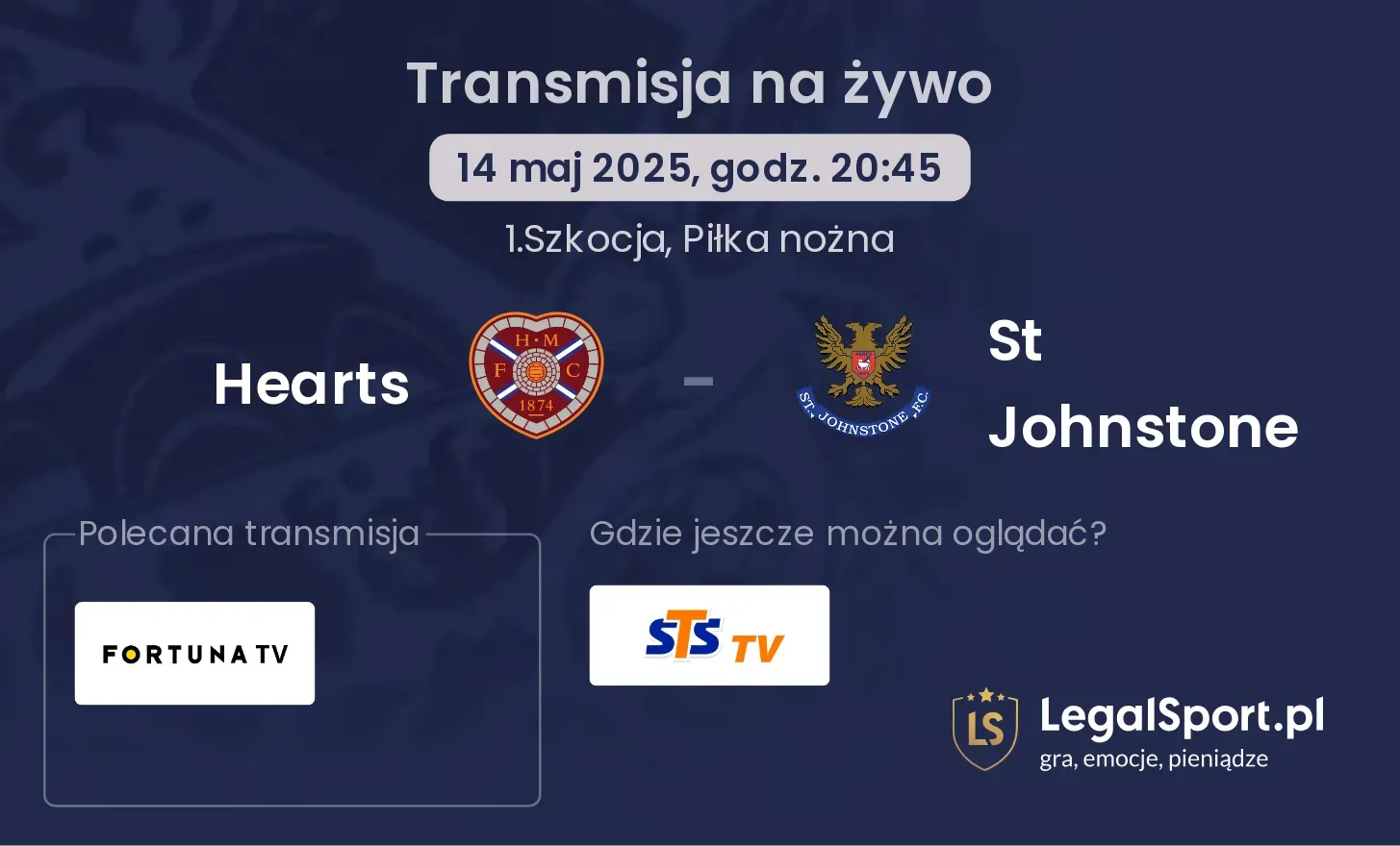 Hearts - St Johnstone gdzie oglądać?