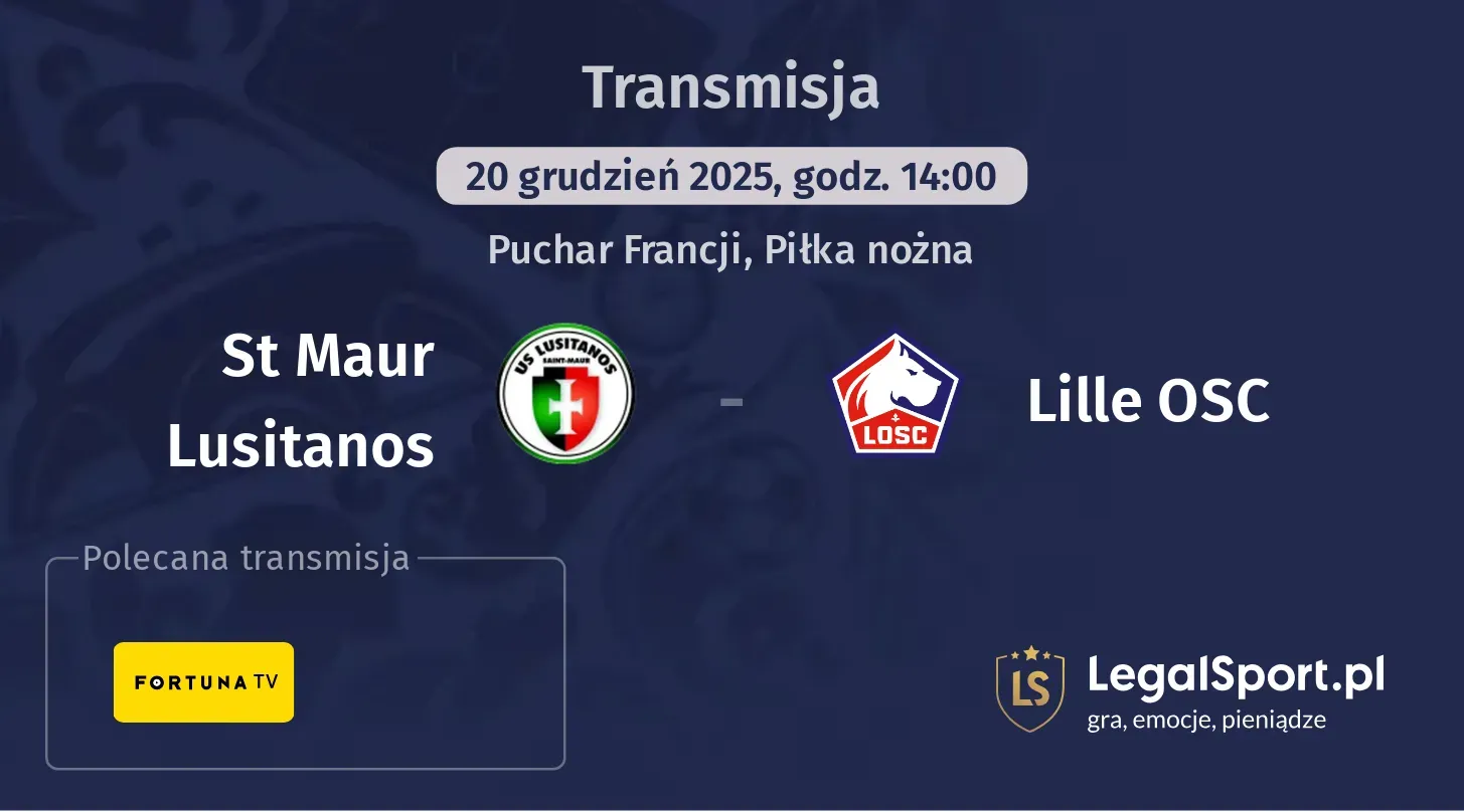 St Maur Lusitanos - Lille OSC Transmisje