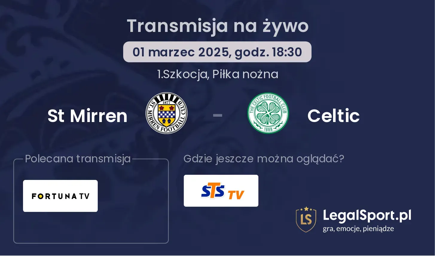 St Mirren - Celtic gdzie oglądać?