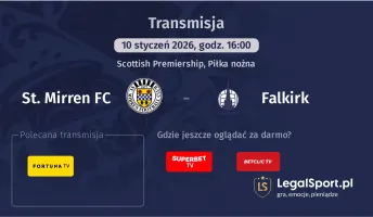 St. Mirren FC - Falkirk gdzie oglądać? (10.01)