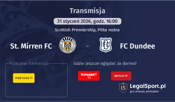 St. Mirren FC - FC Dundee gdzie oglądać? (31.01)
