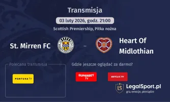 St. Mirren FC - Heart Of Midlothian gdzie oglądać? (03.02)