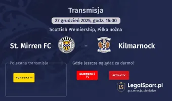 St. Mirren FC - Kilmarnock gdzie oglądać? (27.12)