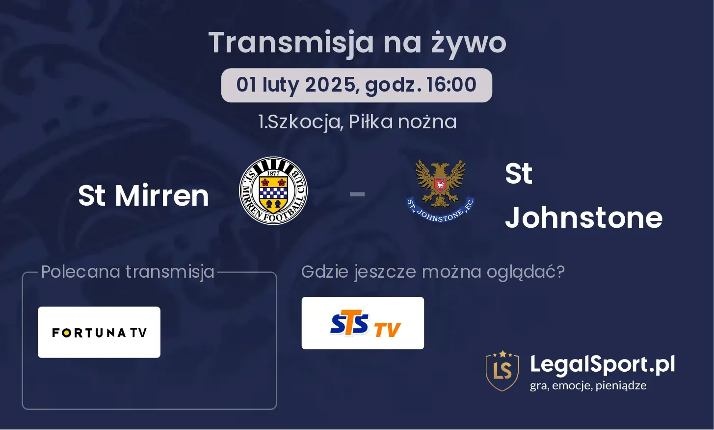 St Mirren - St Johnstone gdzie oglądać transmisję?