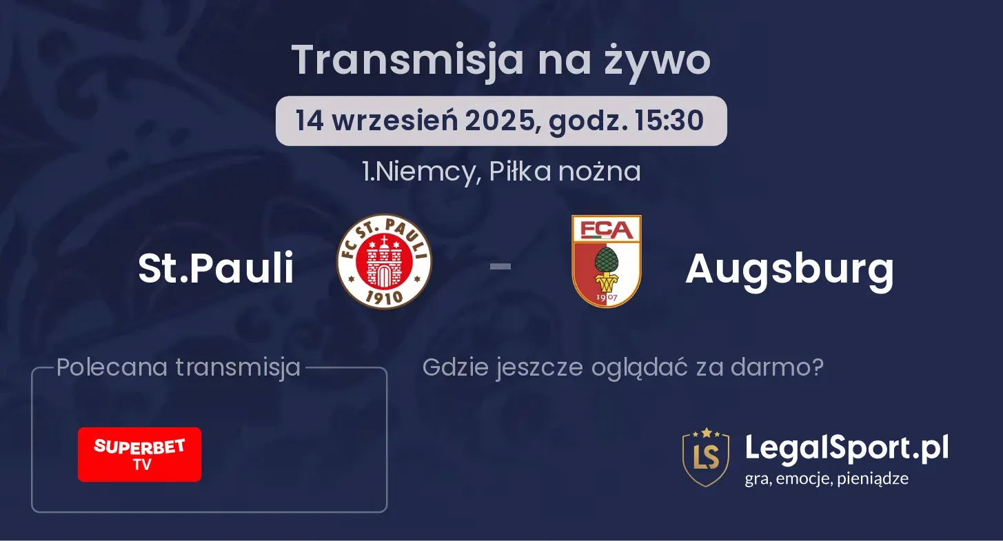 St.Pauli - Augsburg gdzie oglądać?
