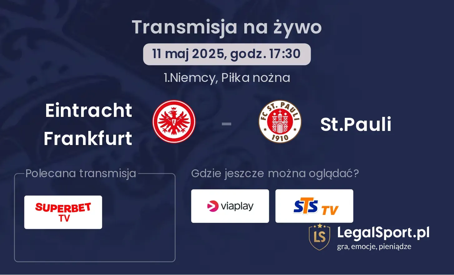 St.Pauli - Eintracht Frankfurt transmisja na żywo