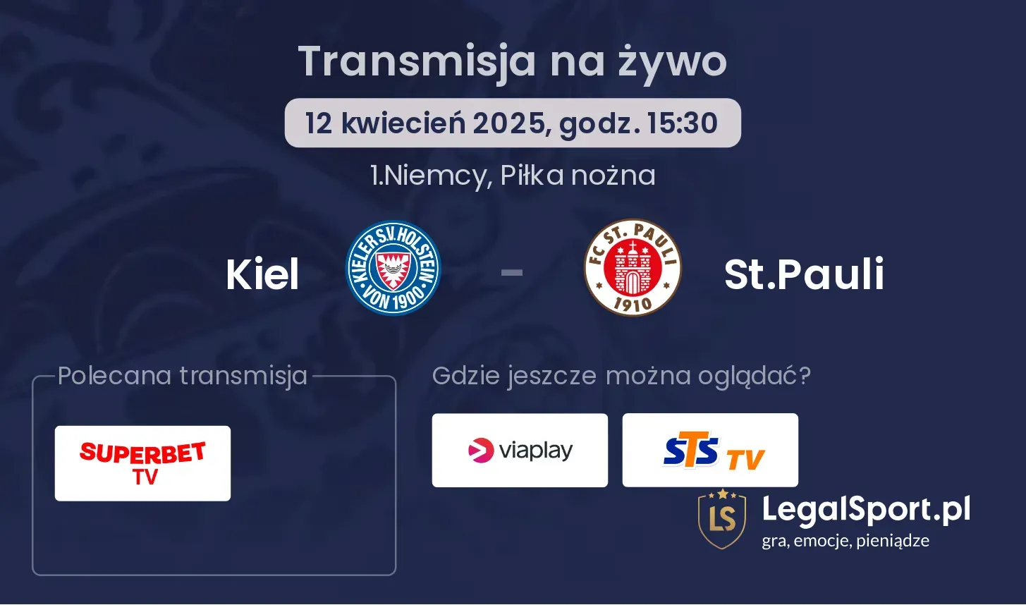 Kiel - St.Pauli gdzie oglądać?