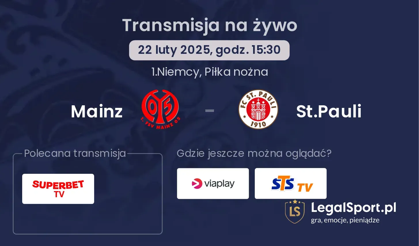 Mainz - St.Pauli gdzie oglądać?