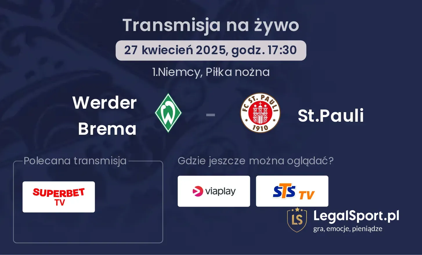 Werder Brema - St.Pauli gdzie oglądać?