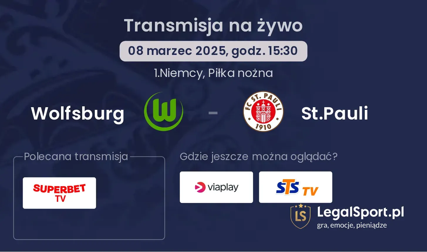 Wolfsburg - St.Pauli gdzie oglądać?