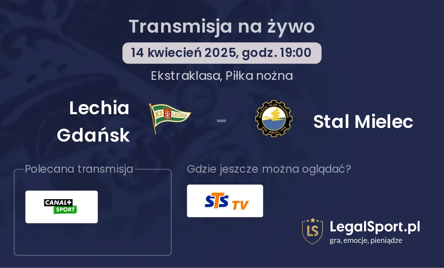 Lechia Gdańsk - Stal Mielec gdzie oglądać?