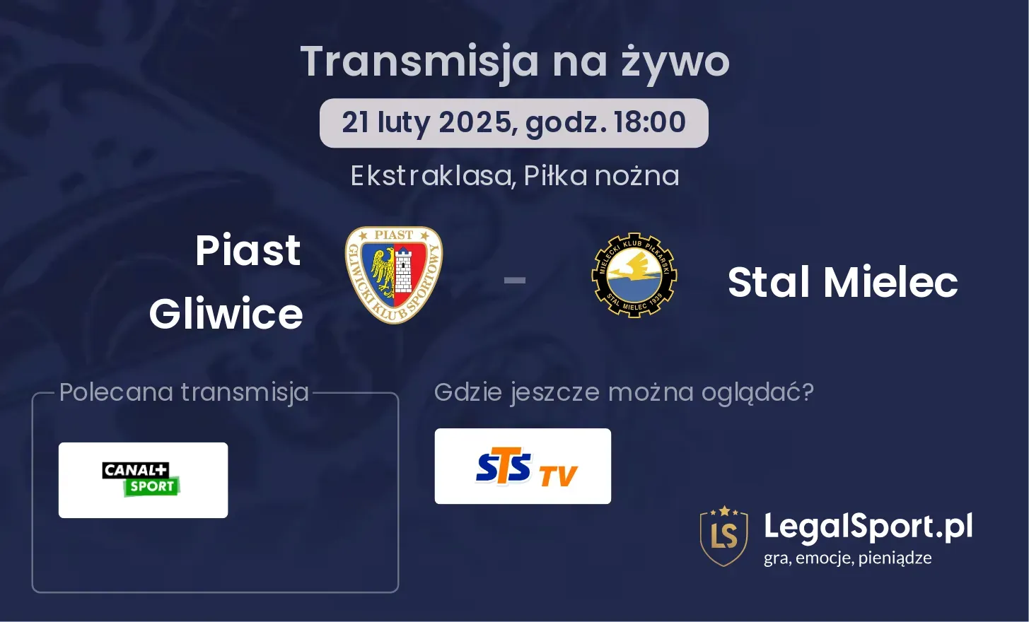 Piast Gliwice - Stal Mielec gdzie oglądać?