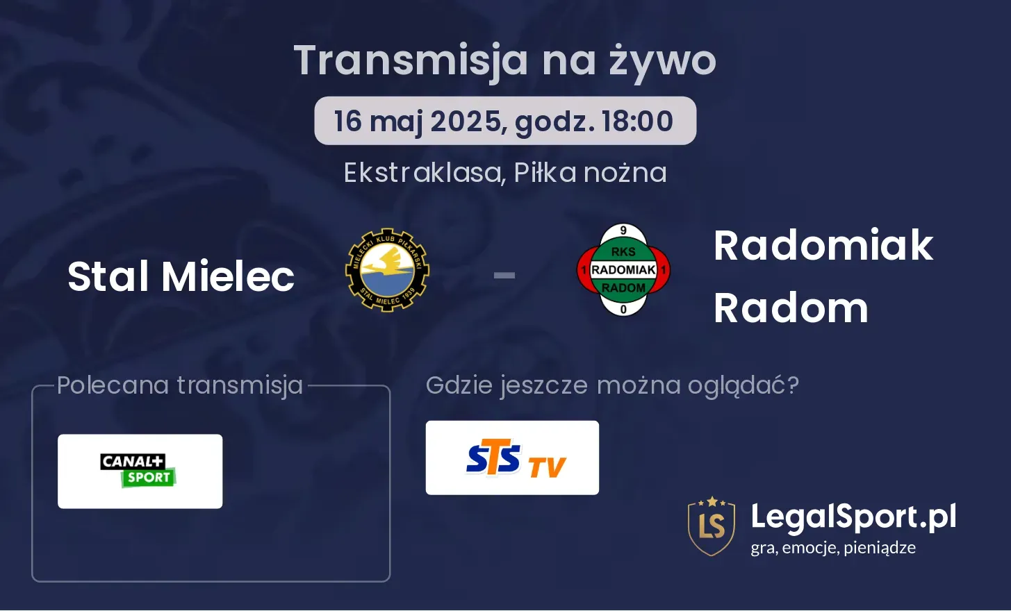 Stal Mielec - Radomiak Radom transmisja na żywo