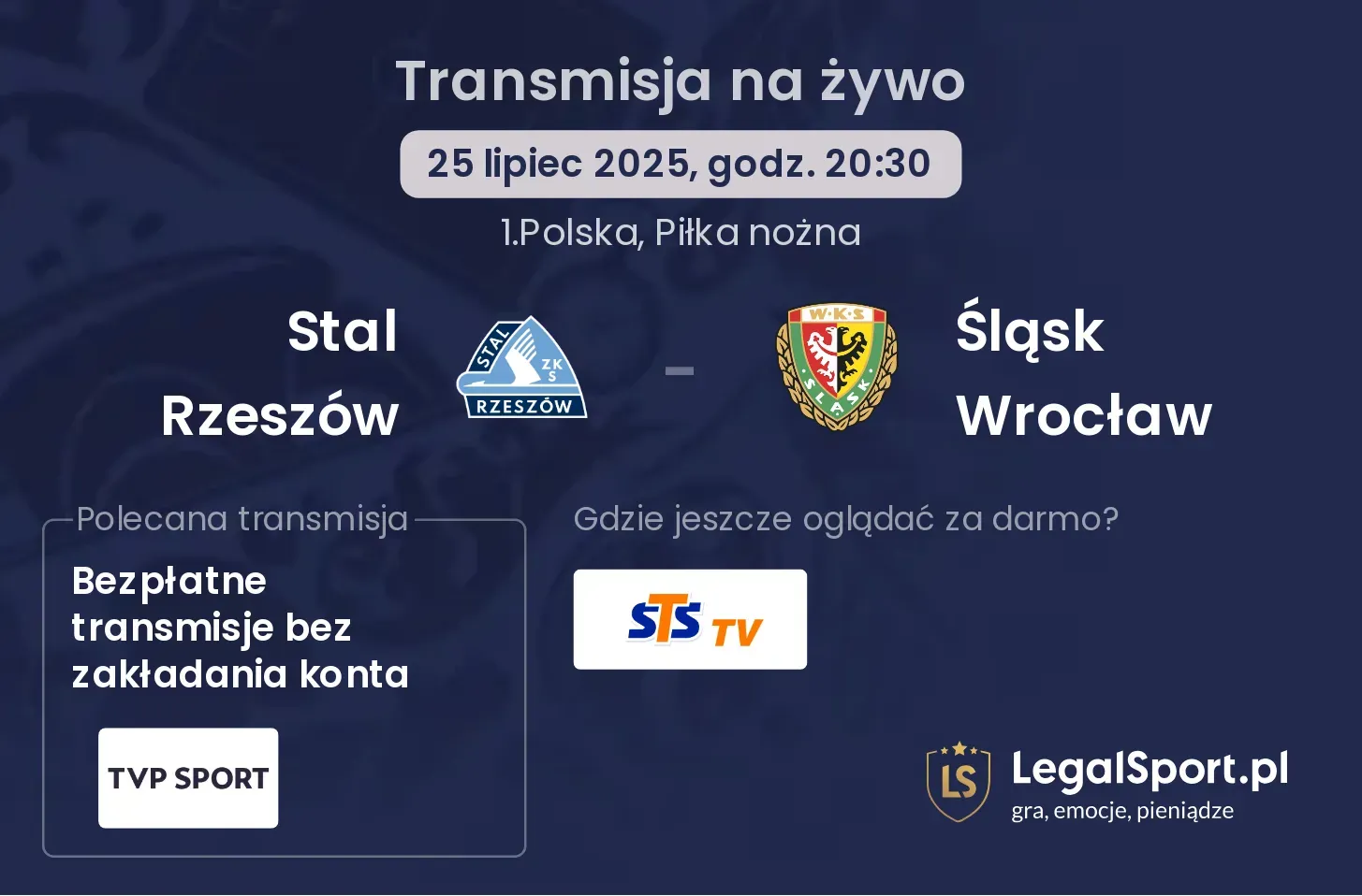 Stal Rzeszów - Śląsk Wrocław gdzie oglądać?