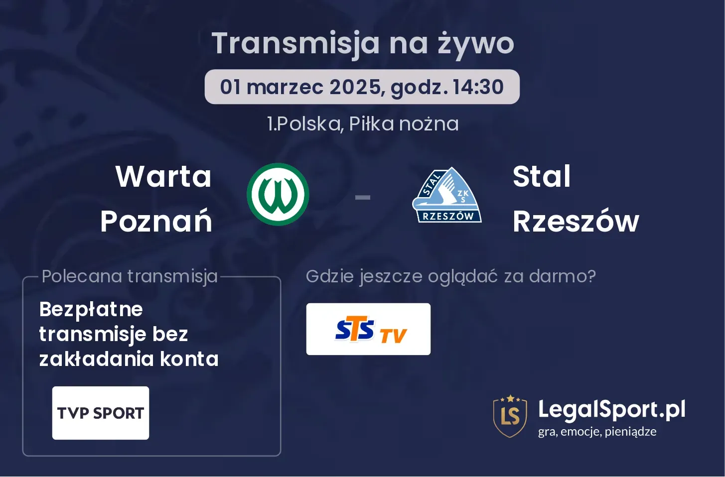 Warta Poznań - Stal Rzeszów gdzie oglądać?