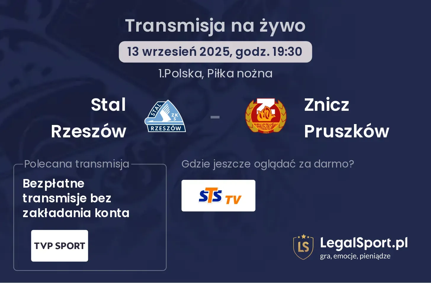 Stal Rzeszów - Znicz Pruszków gdzie oglądać?