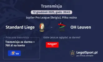 Standard Liege - OH Leuven gdzie oglądać? (12.12)
