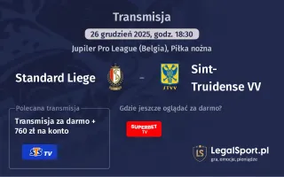 Standard Liege - Sint-Truidense VV gdzie oglądać? (26.12)
