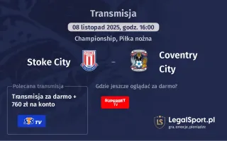 Stoke City - Coventry City gdzie oglądać? (08.11)