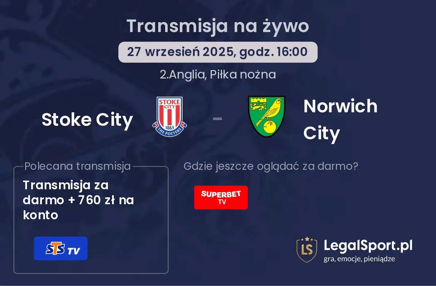 Stoke City - Norwich City gdzie oglądać?