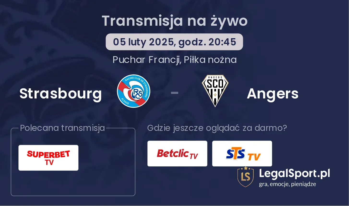 Strasbourg - Angers gdzie oglądać?