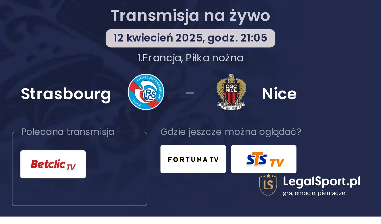 Strasbourg - Nice gdzie oglądać?