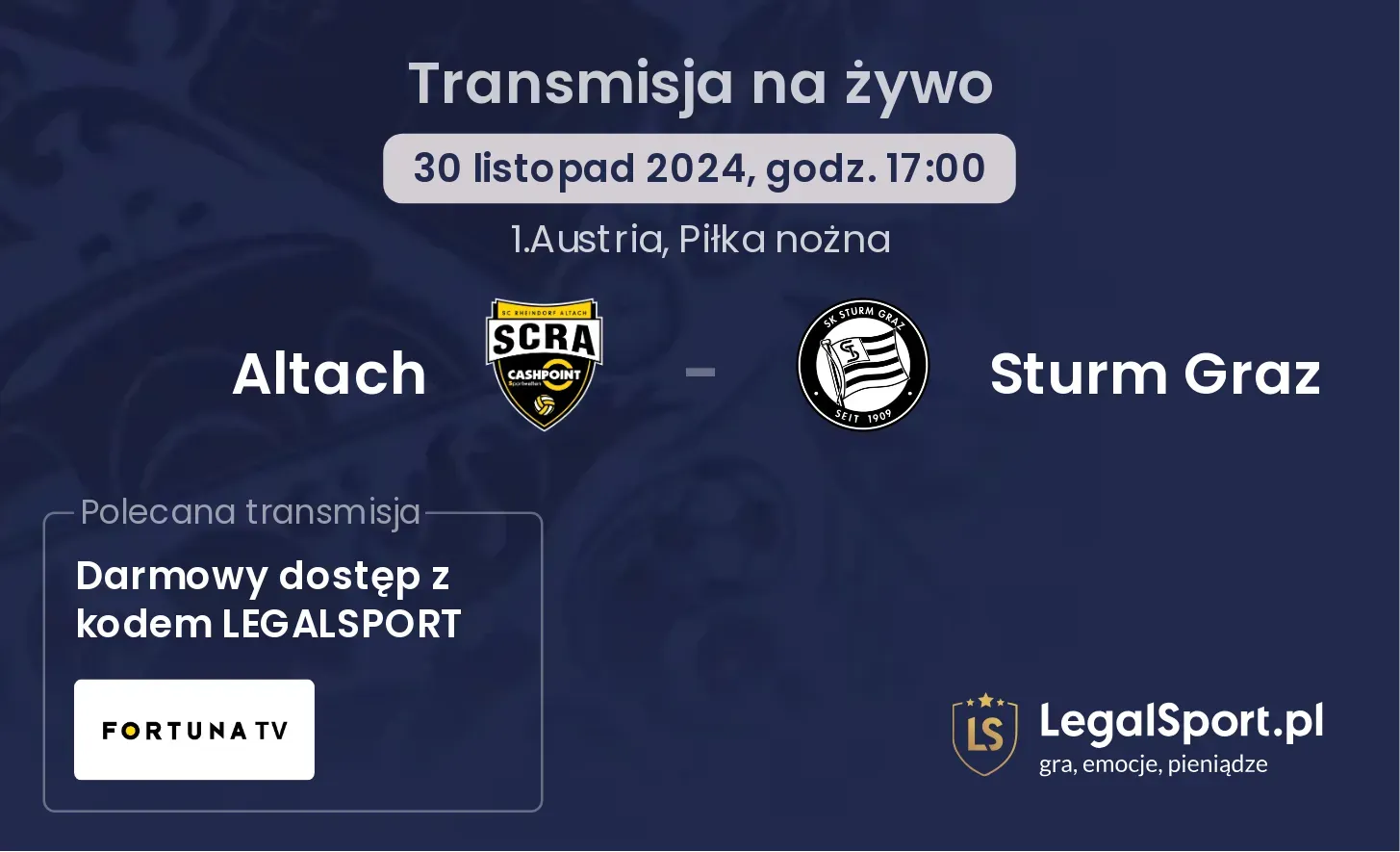 Altach - Sturm Graz gdzie oglądać transmisję?