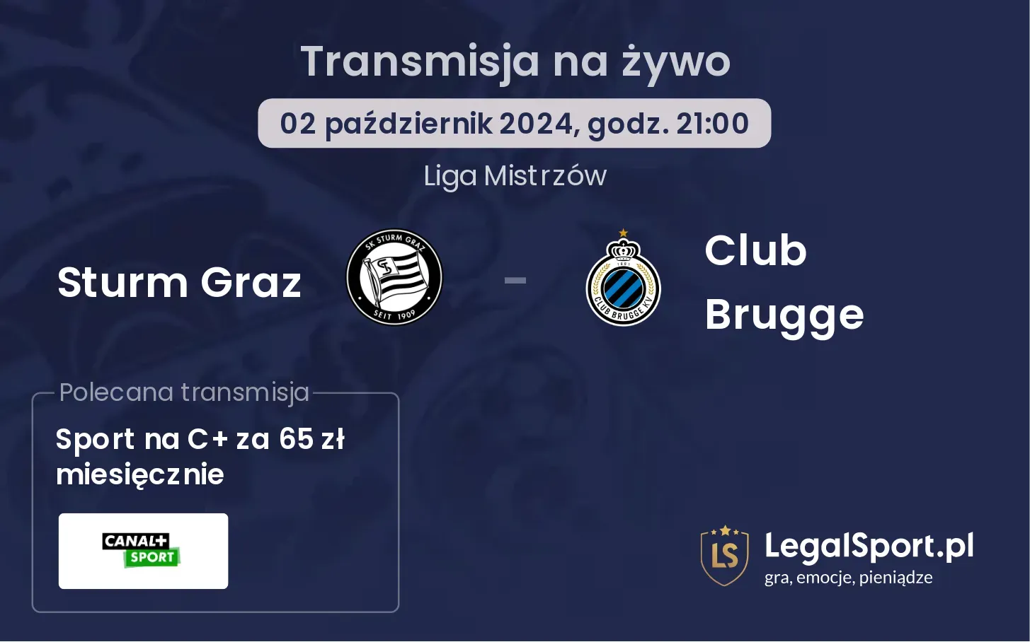 Sturm Graz - Club Brugge gdzie oglądać? 02.10, godz. 21:00