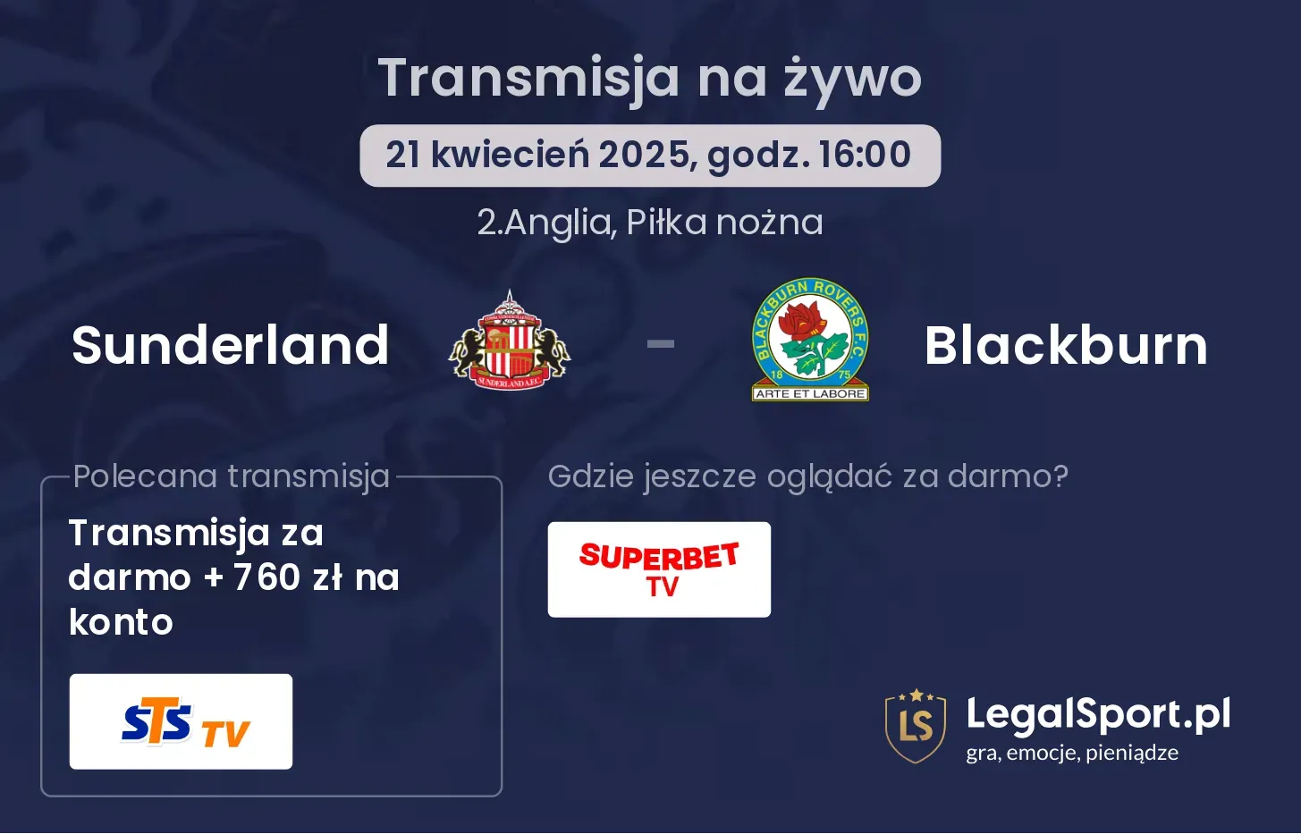 Sunderland - Blackburn gdzie oglądać transmisję?