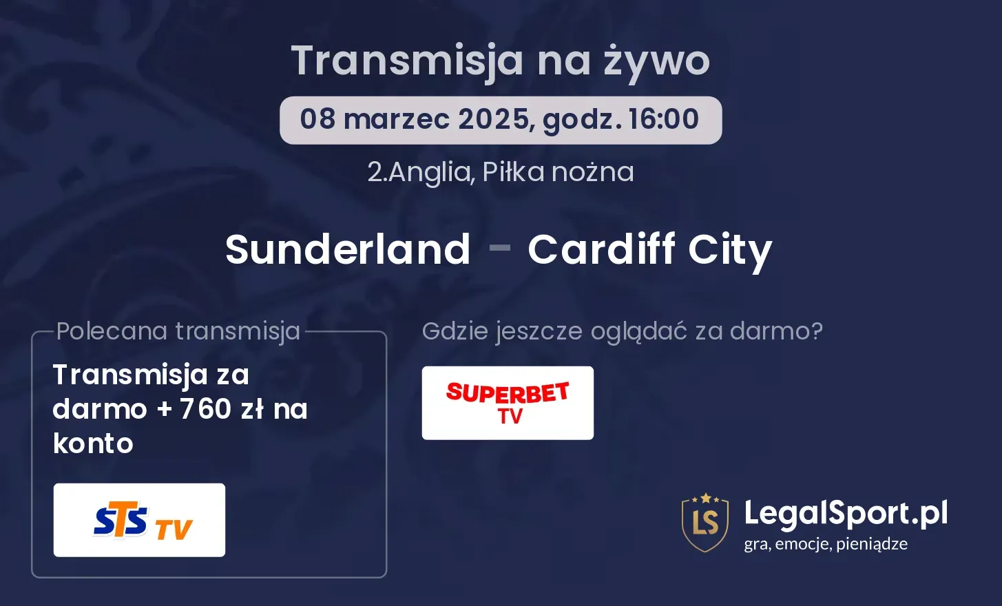 Sunderland - Cardiff City gdzie oglądać transmisję?