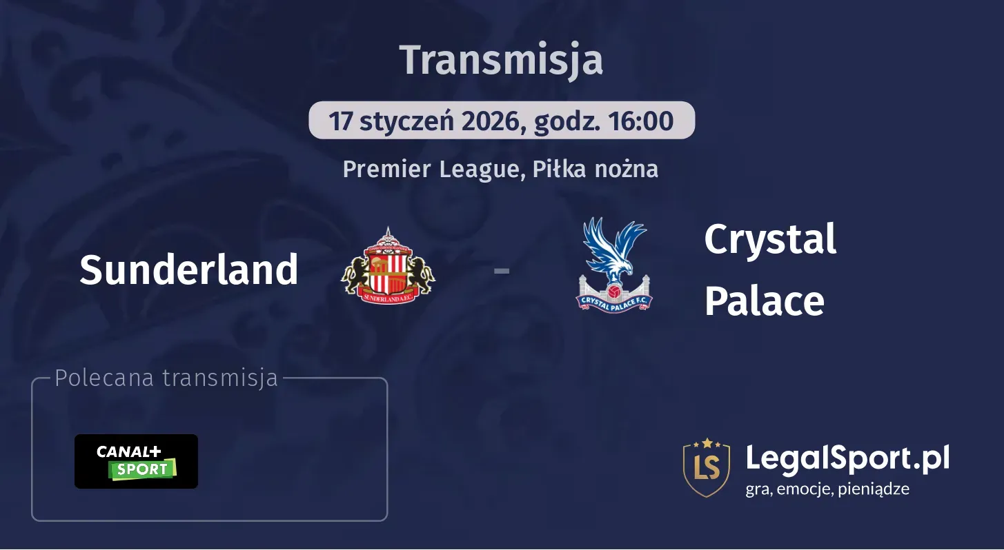 Sunderland - Crystal Palace Transmisje