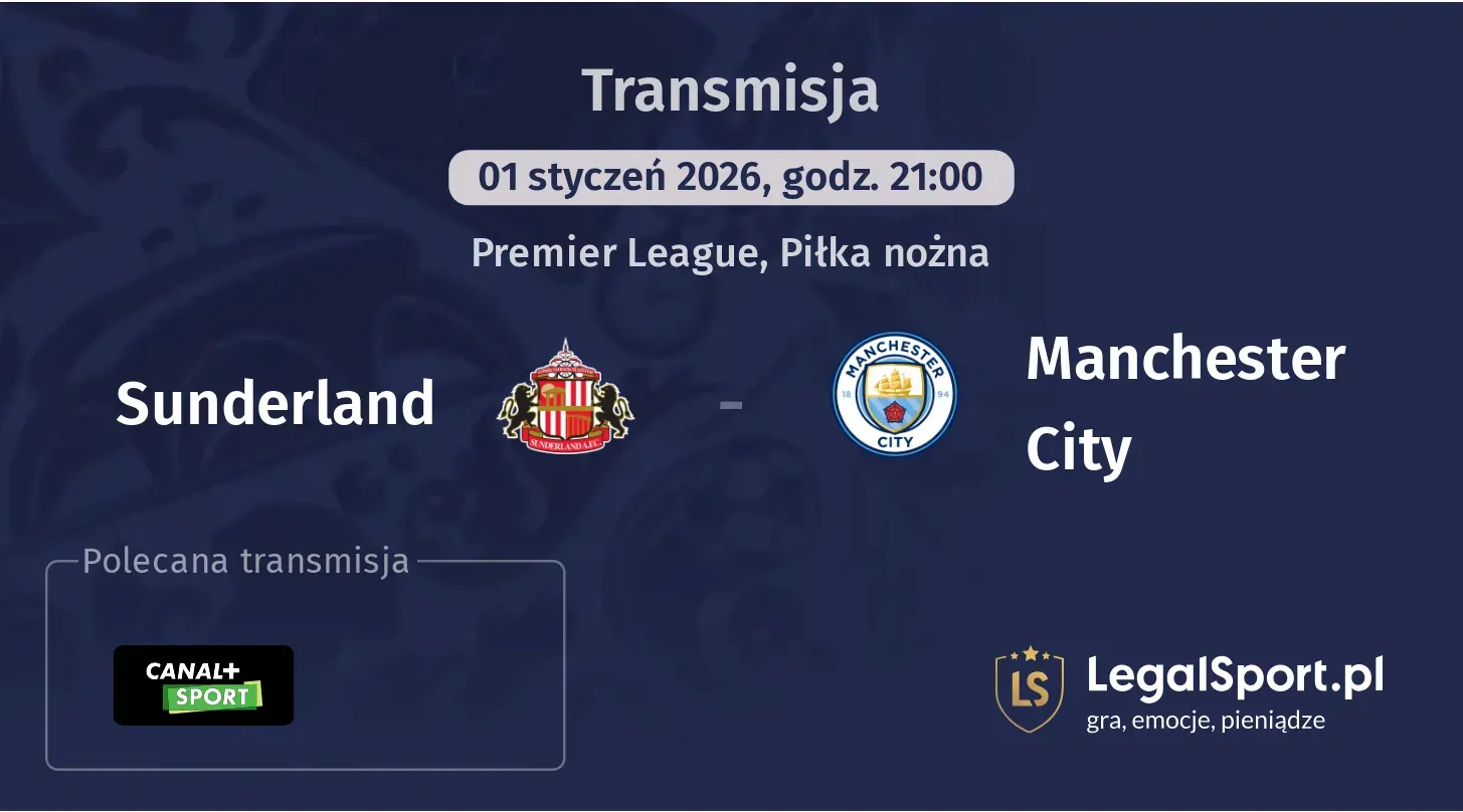 Sunderland - Manchester City Transmisje