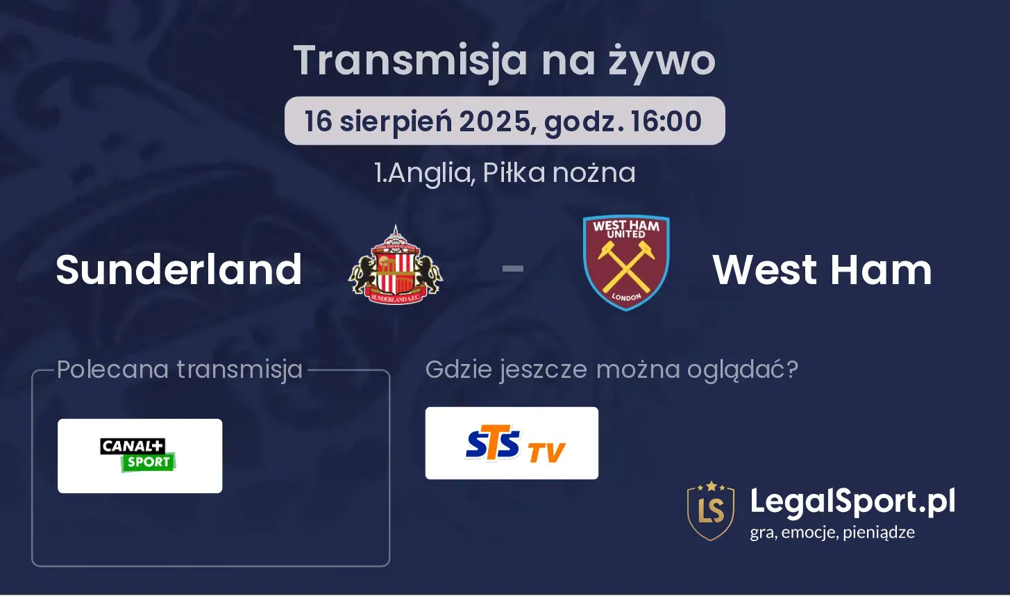 Sunderland - West Ham gdzie oglądać?