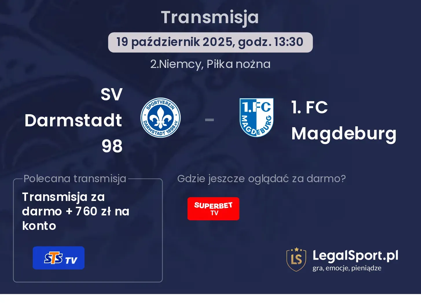 SV Darmstadt 98 - 1. FC Magdeburg gdzie oglądać?