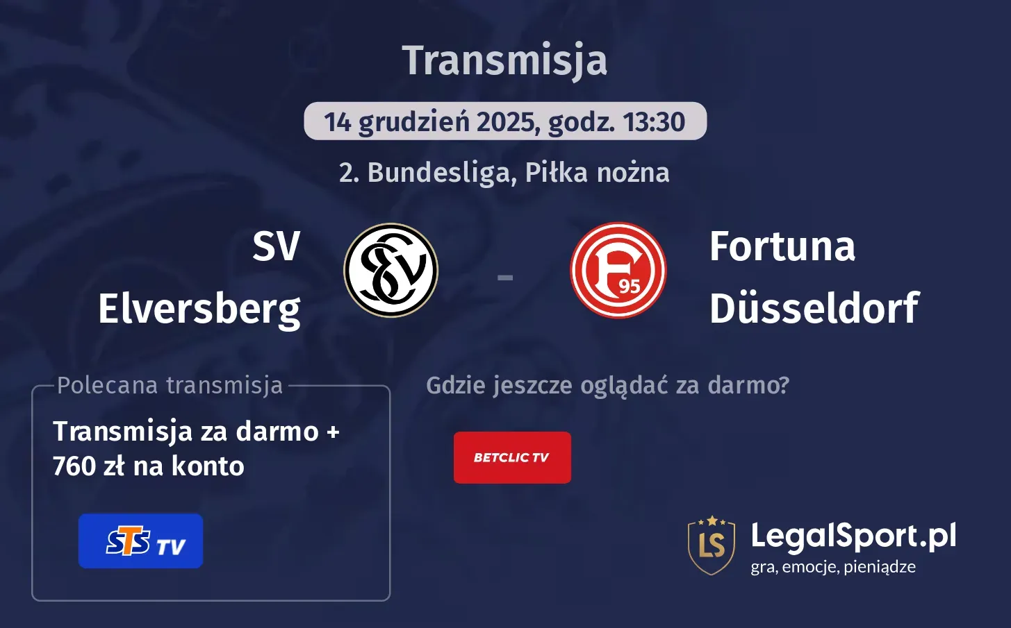 SV Elversberg - Fortuna Düsseldorf Transmisje