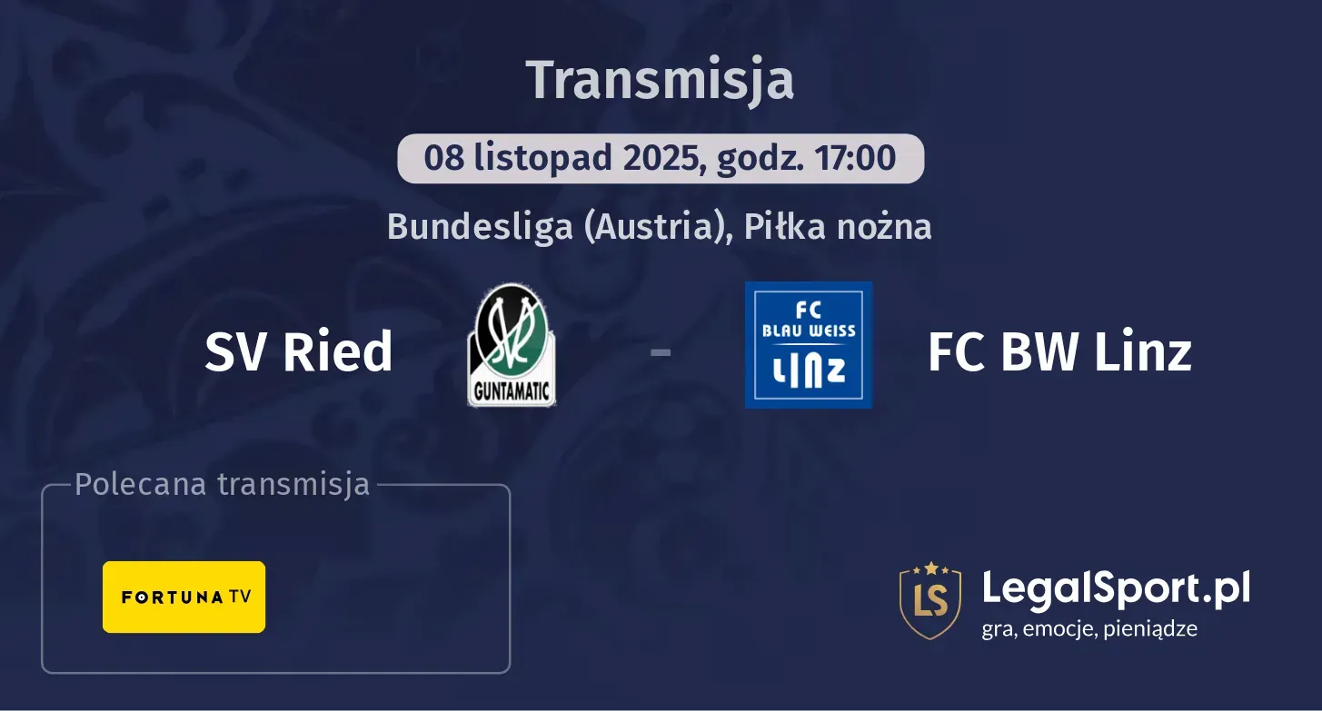SV Ried - FC BW Linz Transmisje