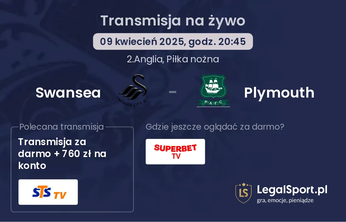 Swansea - Plymouth gdzie oglądać?