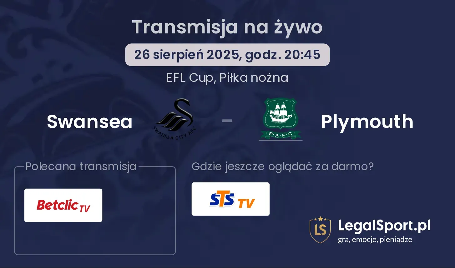 Swansea - Plymouth gdzie oglądać?