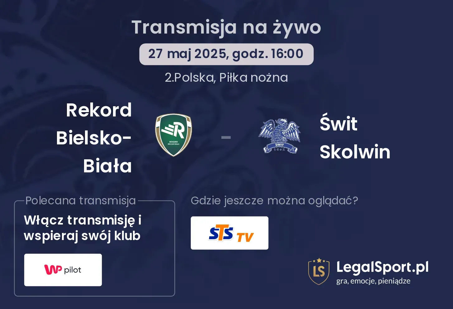 Rekord Bielsko-Biała - Świt Skolwin gdzie oglądać?