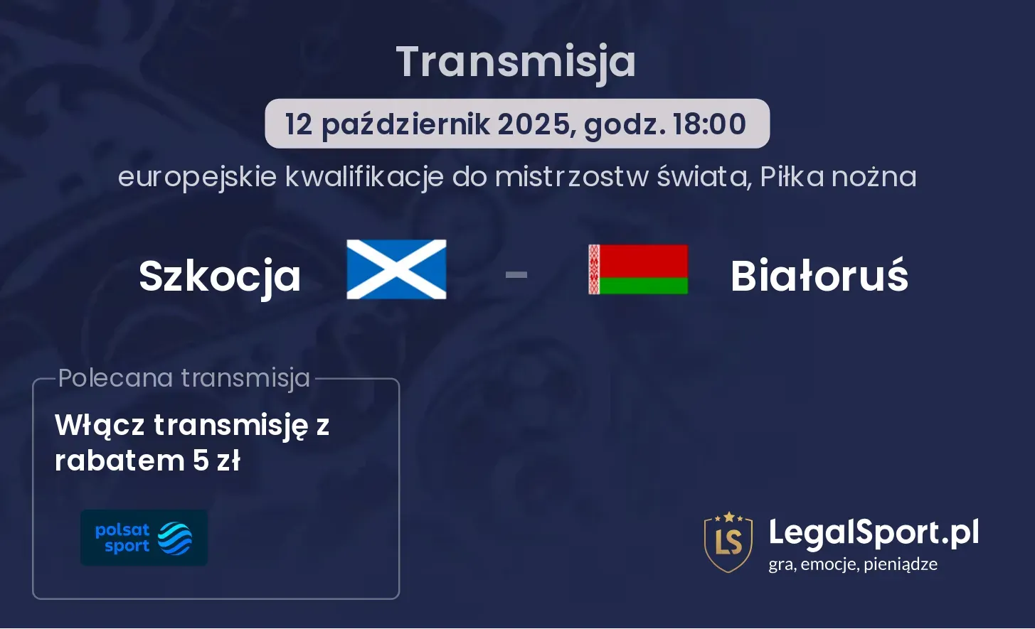 Szkocja - Białoruś gdzie oglądać?