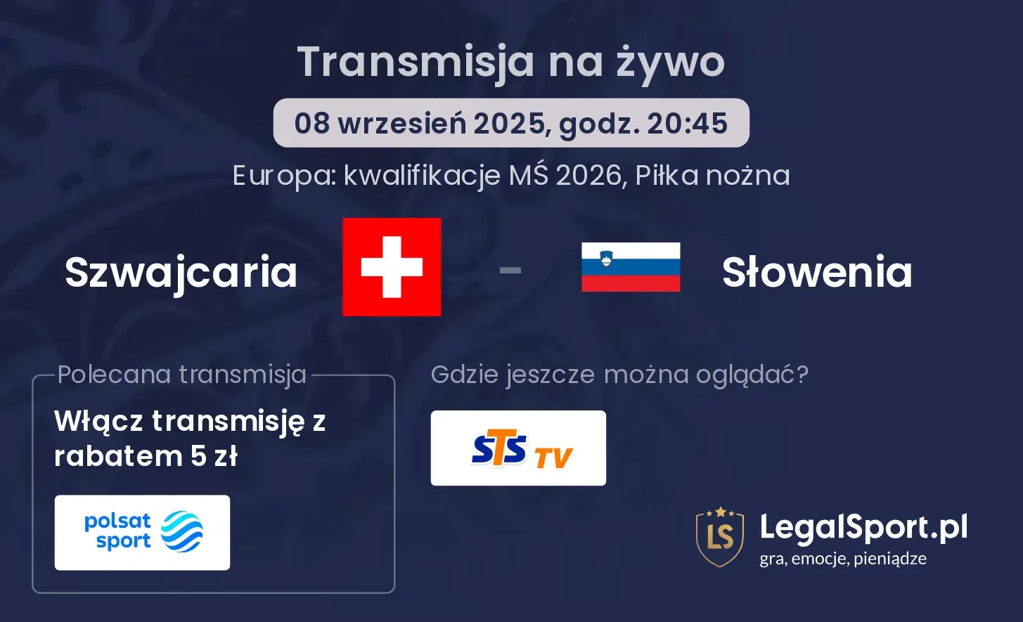 Szwajcaria - Słowenia transmisja na żywo