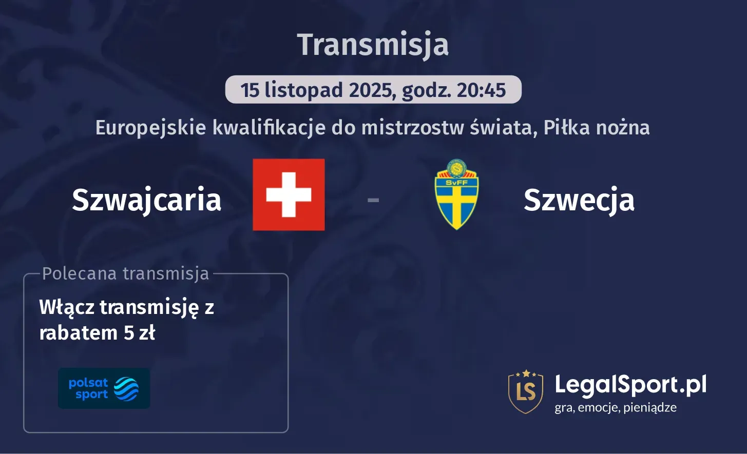 Szwajcaria - Szwecja Transmisje