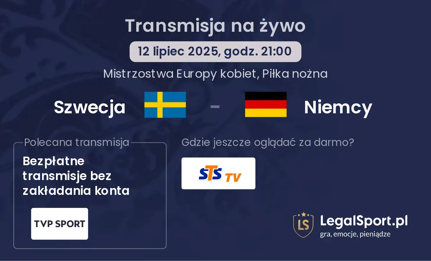 Szwecja - Niemcy gdzie oglądać?