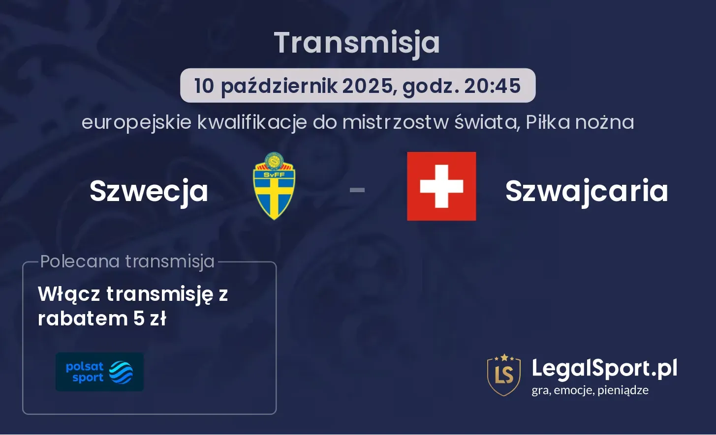 Szwecja - Szwajcaria Transmisje