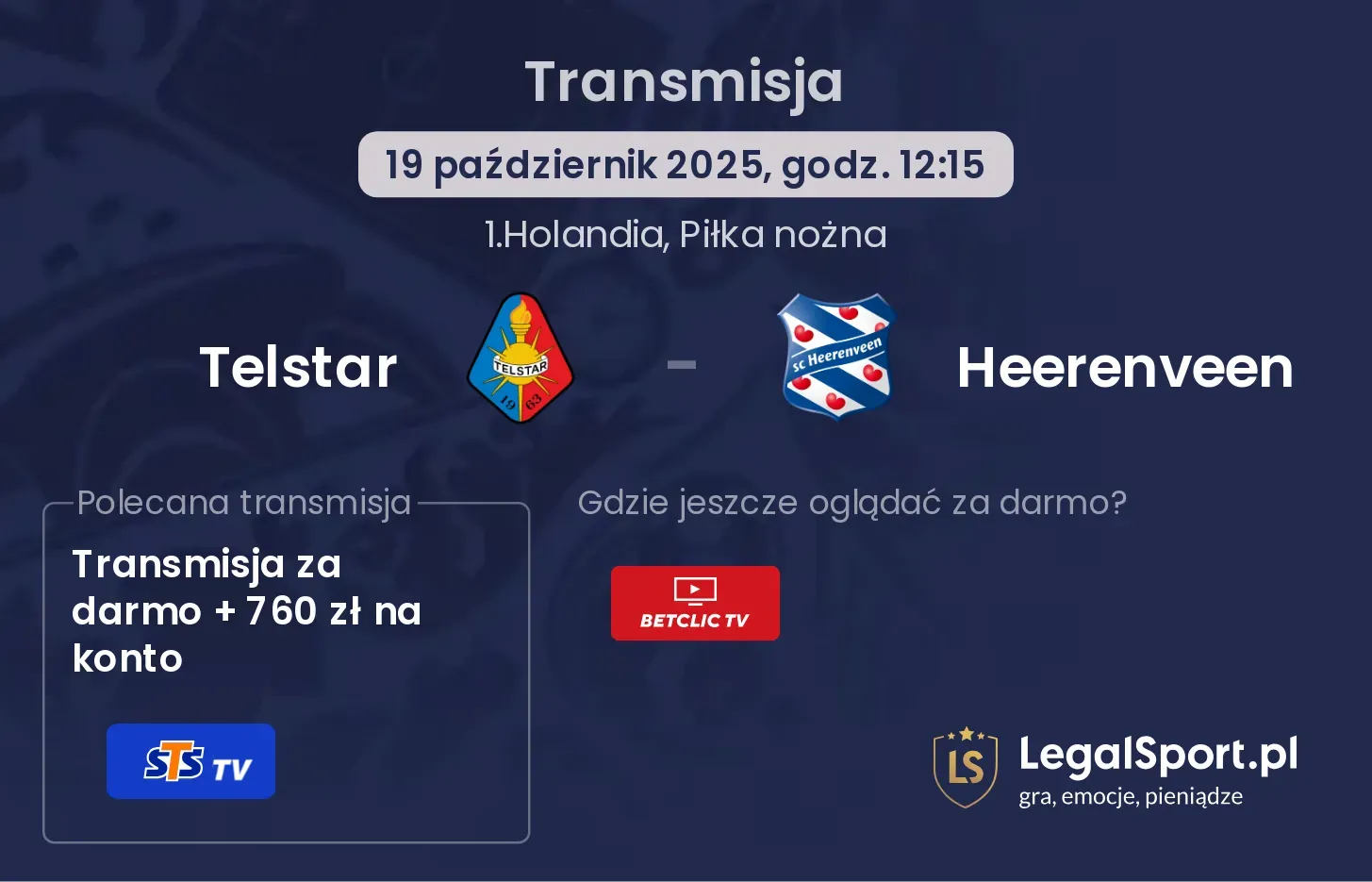 Telstar - Heerenveen Transmisje