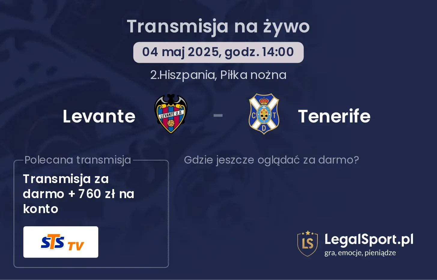 Levante - Tenerife gdzie oglądać?